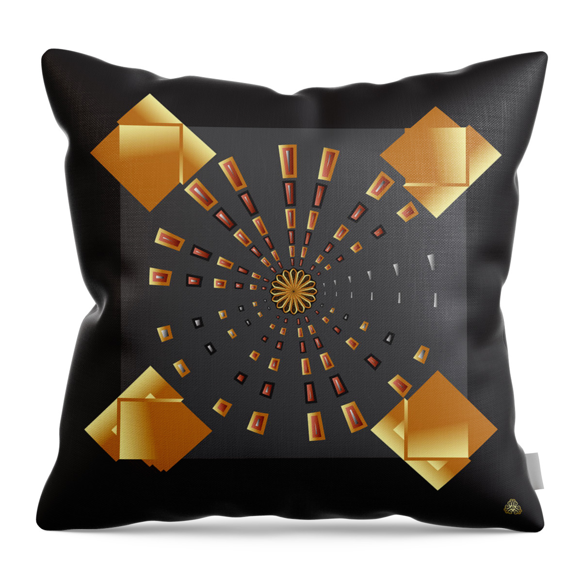 Mandala Throw Pillow featuring the digital art Kuklos No 4394 by Alan Bennington