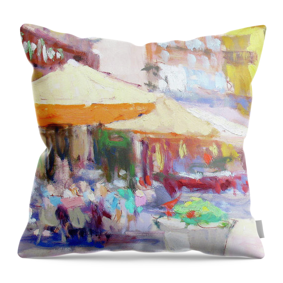 Fresia Throw Pillow featuring the painting A Summer Afternoon by Jerry Fresia