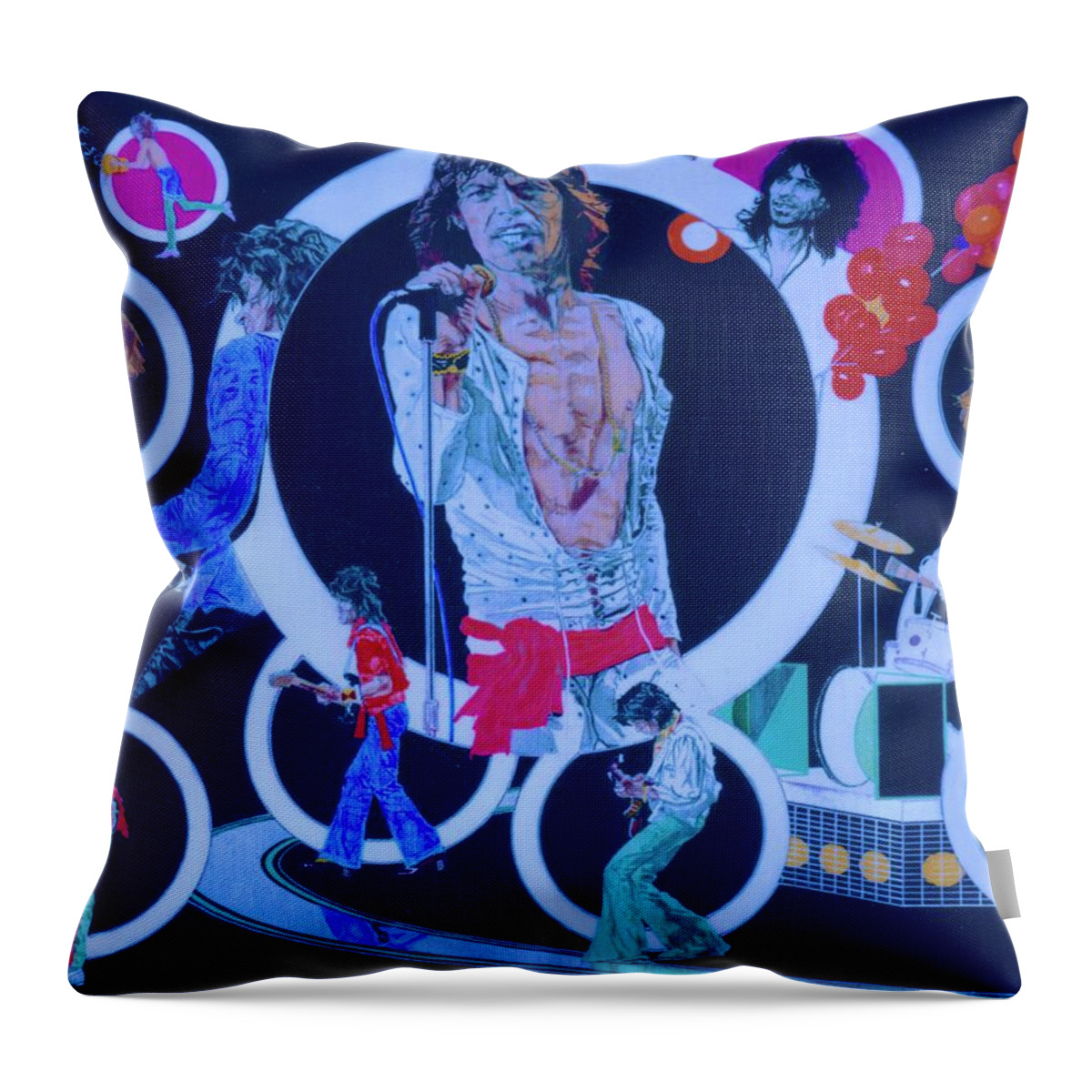 Colored Pencil Throw Pillow featuring the drawing Ladies And Gentlemen - The Rolling Stones by Sean Connolly