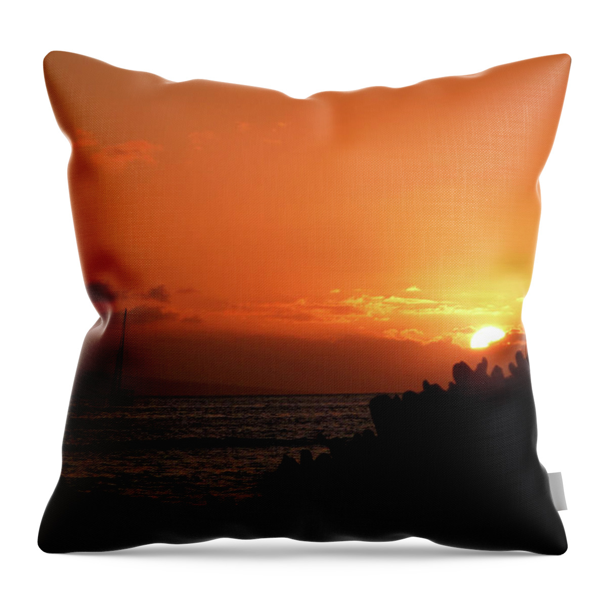 Photography Throw Pillow featuring the photograph Lahaina Sunset 006 by Stephanie Gambini