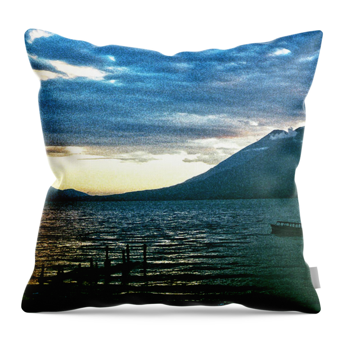 Lake Atitlan Guatemala Throw Pillow featuring the photograph Lake Atitlan Guatemala by Neil Pankler