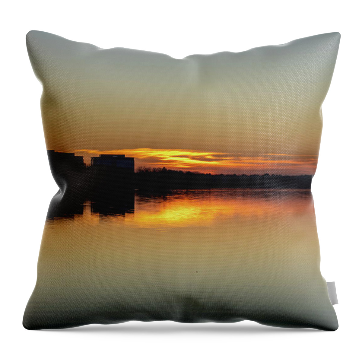 Sunset Throw Pillow featuring the photograph Lake Crabtree Sunset by Rick Nelson