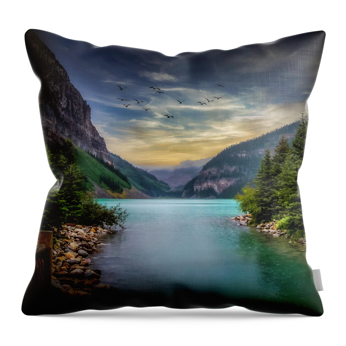 Landscape Throw Pillow featuring the photograph Lake Louise by Chris Boulton