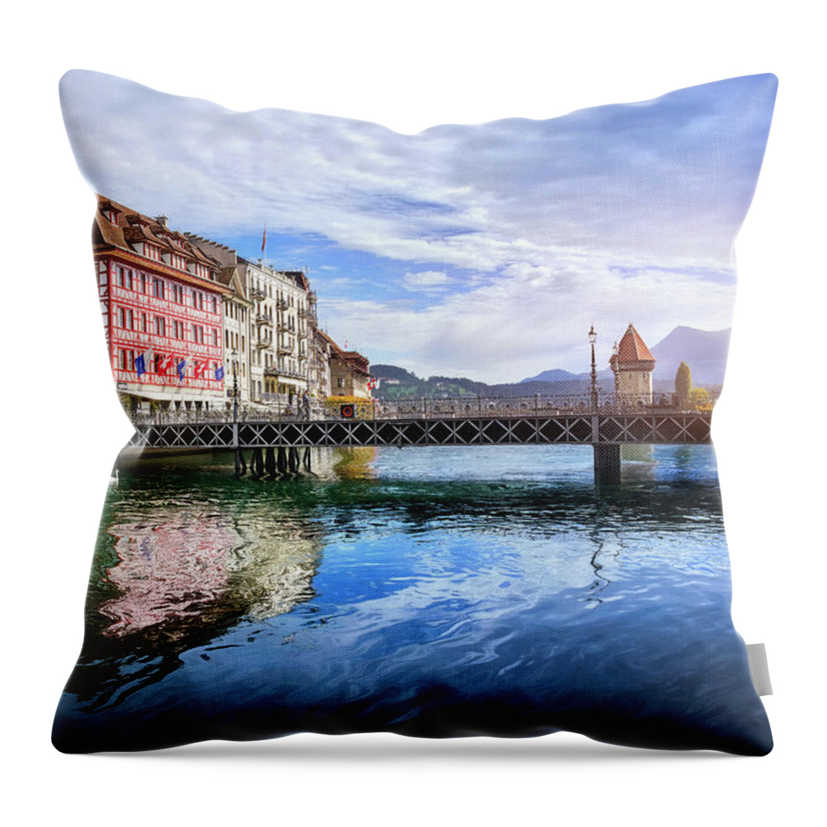 Lucerne Throw Pillow featuring the photograph Lake Lucerne by Carol Japp