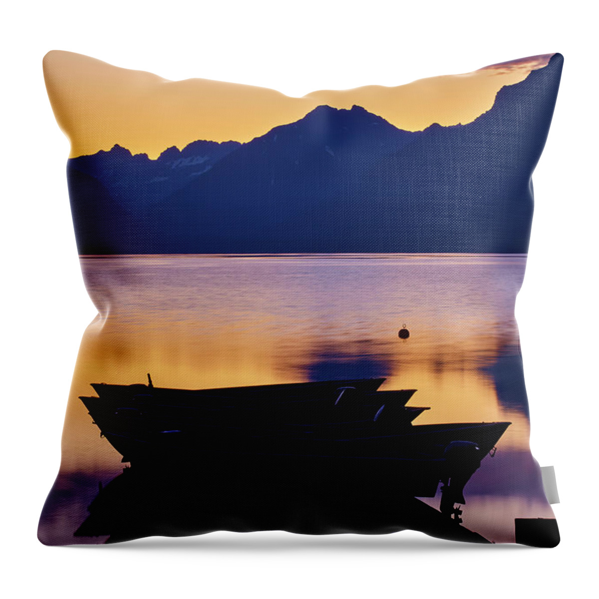 Montana Throw Pillow featuring the photograph Lake MacDonald Sunrise by Jon Glaser