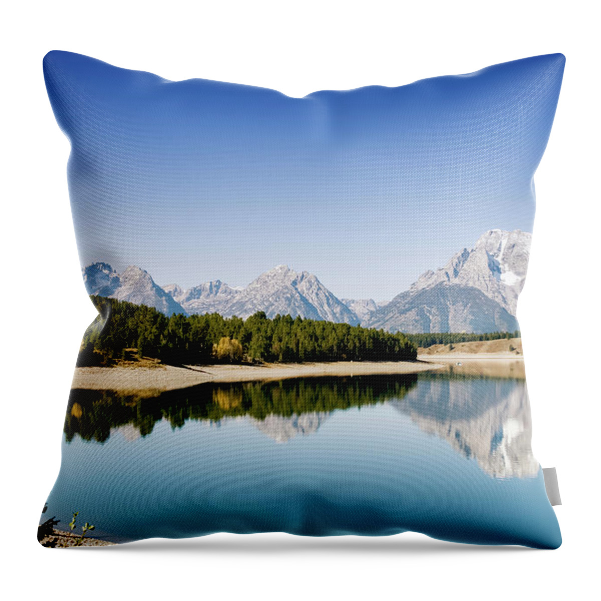 Landscape Throw Pillow featuring the photograph Lake McDonald by Mango Art