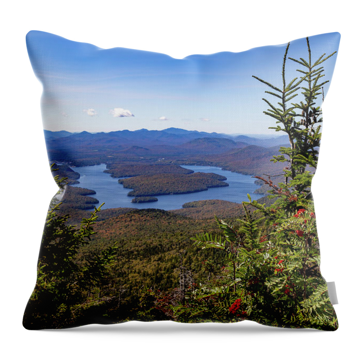 Lake Placid Throw Pillow featuring the photograph Lake Placid by Cindy Robinson