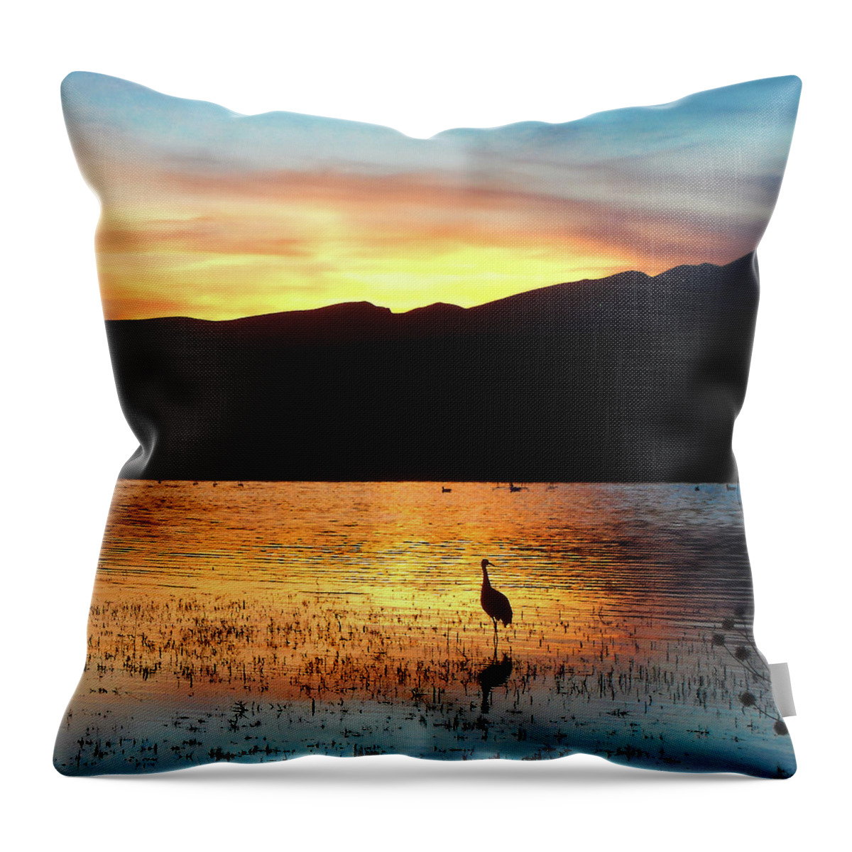 Lake Throw Pillow featuring the photograph Lake Refuge Sunset by Jerry Griffin