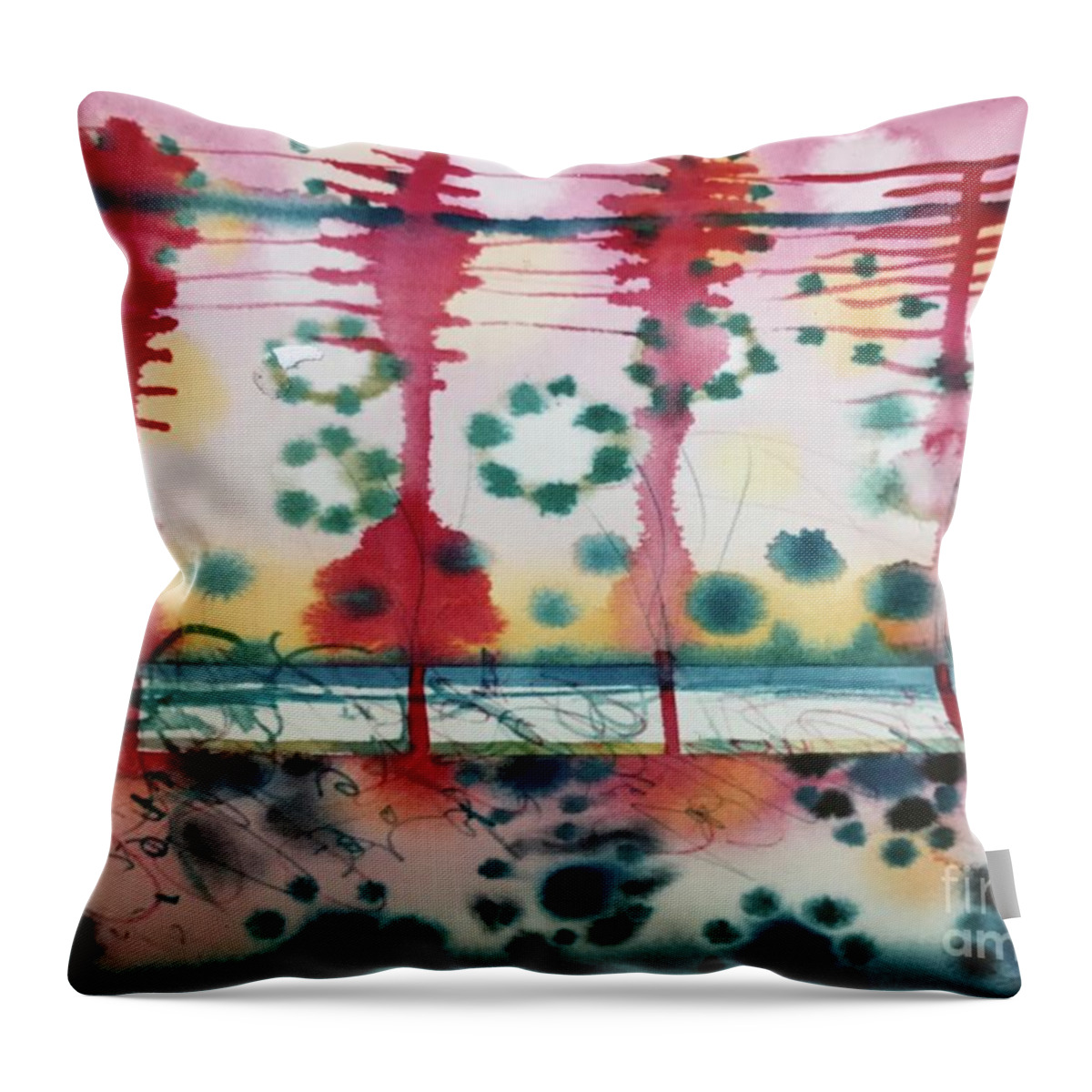 Lake Throw Pillow featuring the painting Lake Sky Apparitions by Glen Neff