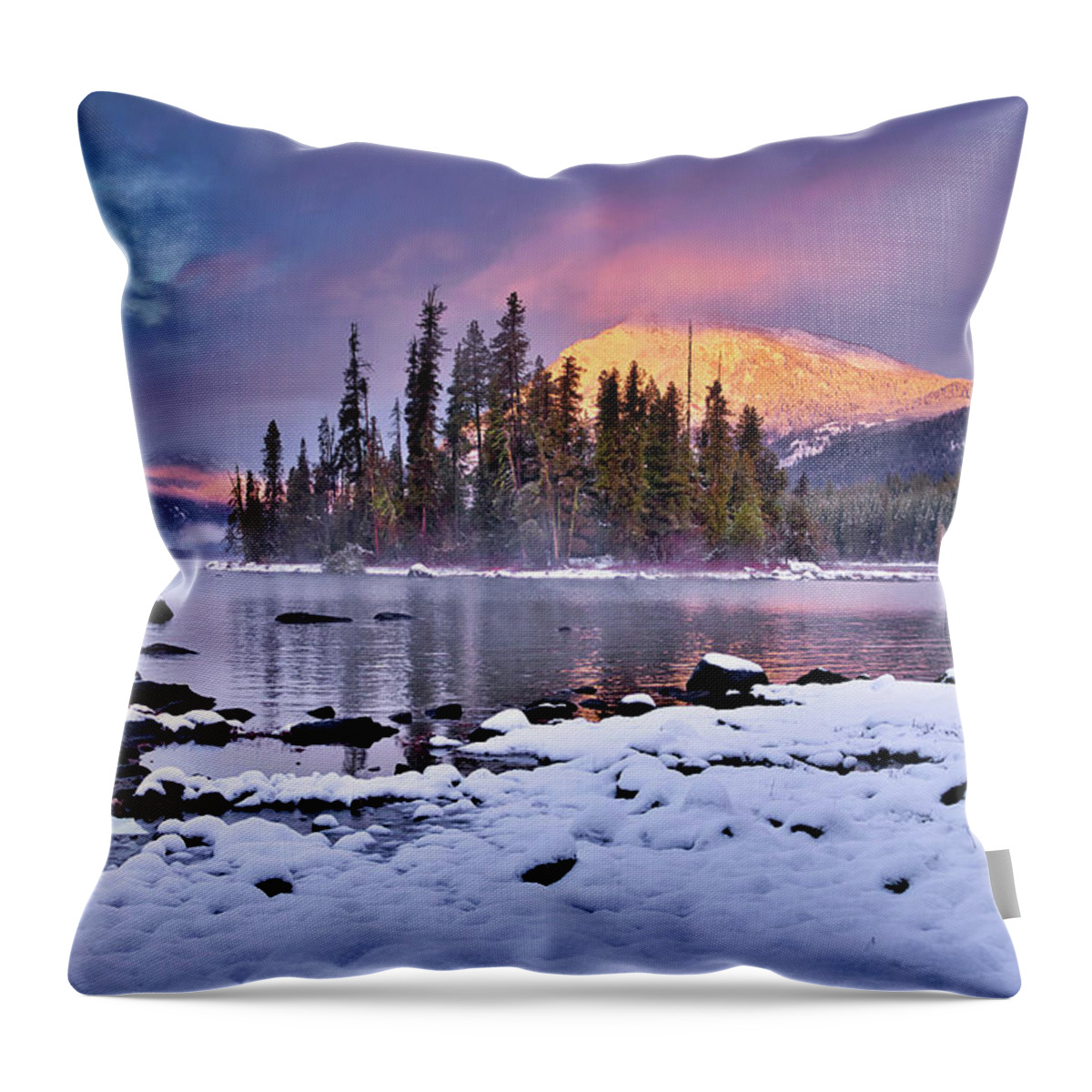 Lake Wenatchee Light 2 Throw Pillow featuring the photograph Lake Wenatchee Light 2 by Lynn Hopwood