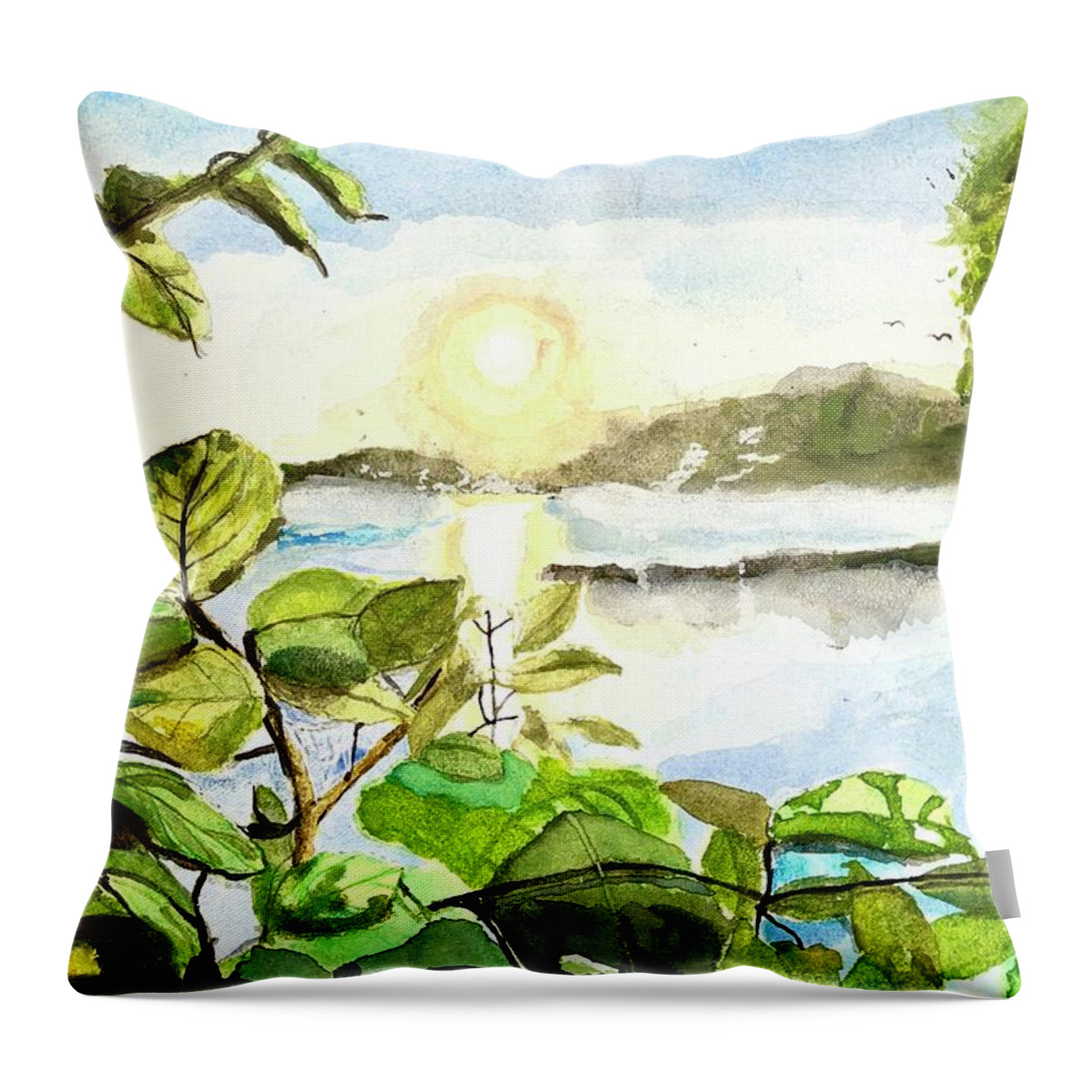 Lake Throw Pillow featuring the painting Lake Winyah by Bryan Brouwer