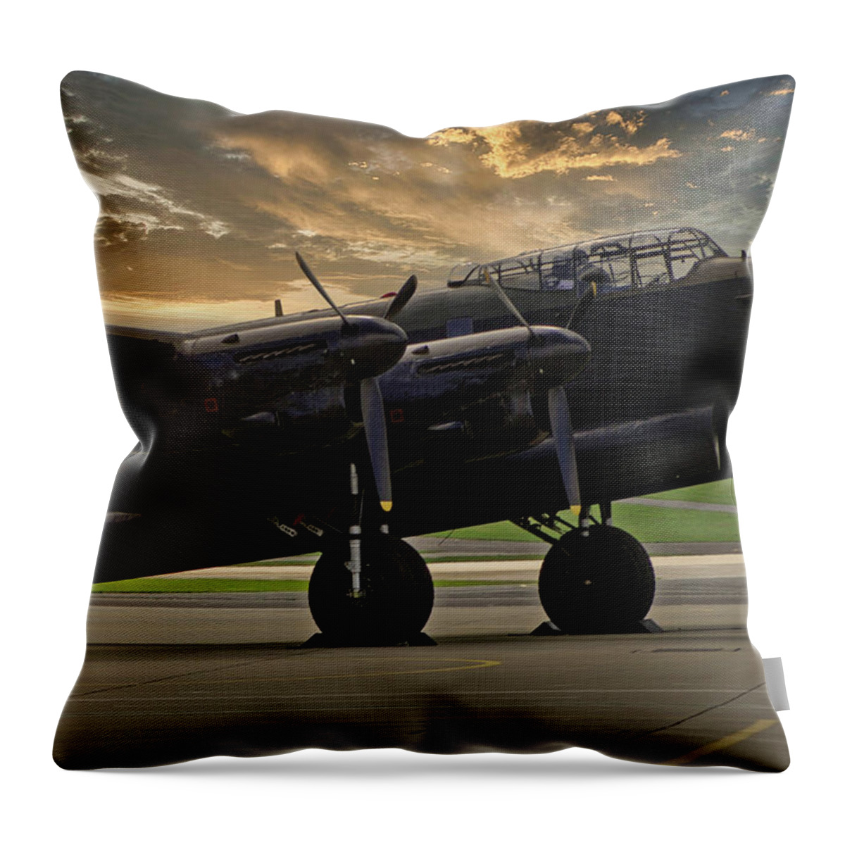  Throw Pillow featuring the photograph Lancaster - Target for Tonight by Chris Smith