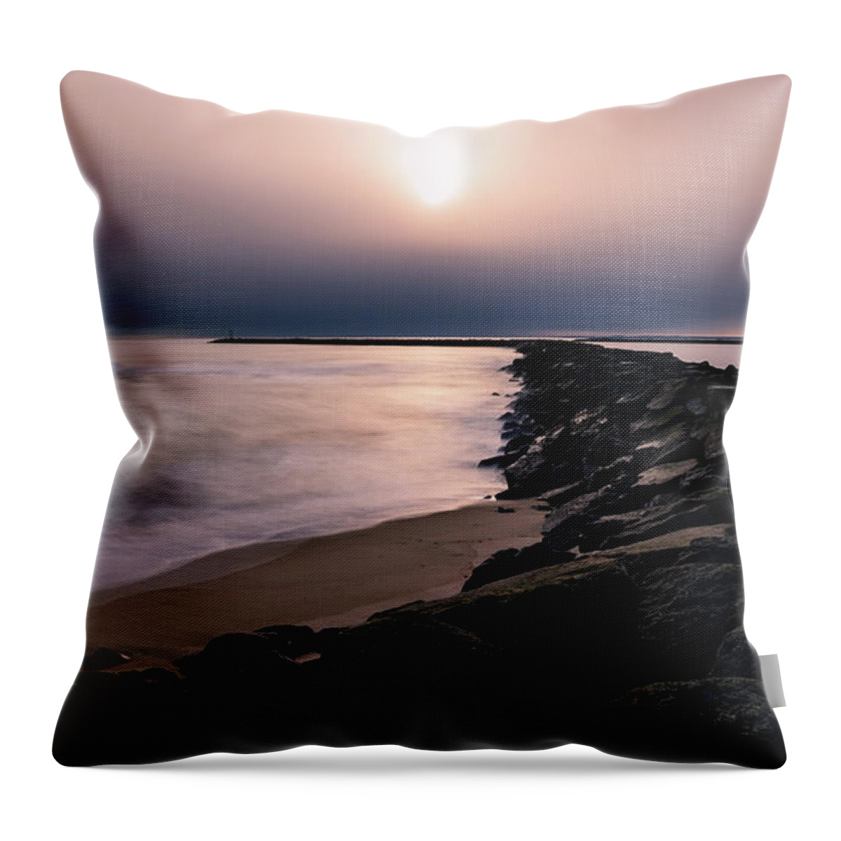 Lands End Throw Pillow featuring the photograph Lands End, Salisbury MA. by Michael Hubley