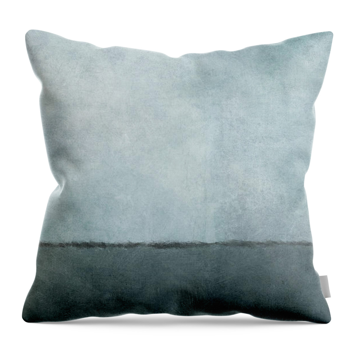 Abstract Throw Pillow featuring the digital art Landscape in Blue Gray by Shawn Conn