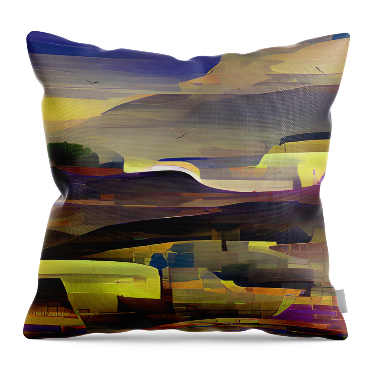 Fine Art Throw Pillow featuring the digital art Landscape090622 by David Lane