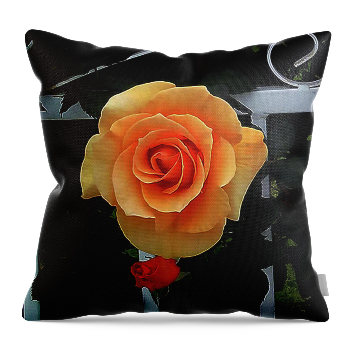 Flower Throw Pillow featuring the photograph Large Orange Flower by Andrew Lawrence
