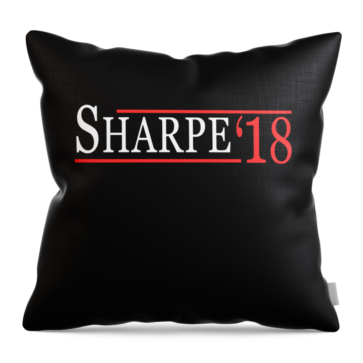 Funny Throw Pillow featuring the digital art Larry Sharpe For Governor Of Ny by Flippin Sweet Gear