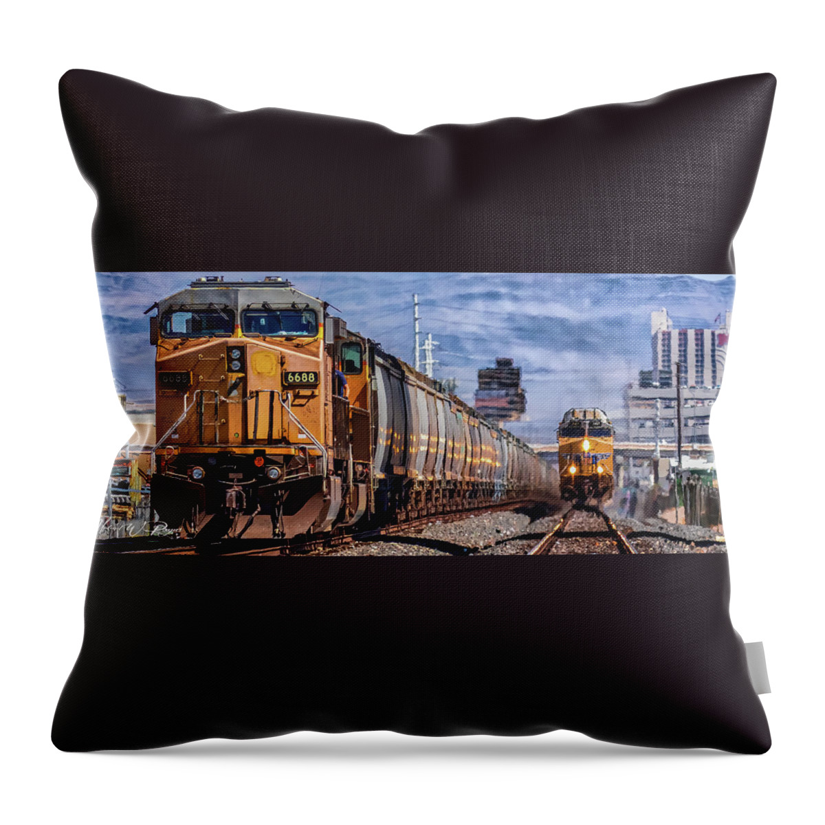  Throw Pillow featuring the photograph Las Vegas By Rail by Michael W Rogers