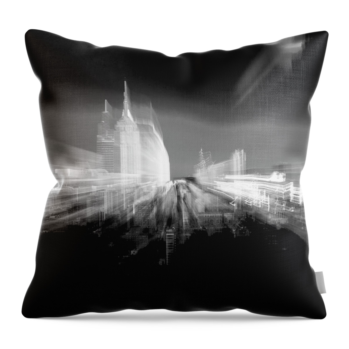 Nyc Throw Pillow featuring the photograph Last Light over the City by Alina Oswald