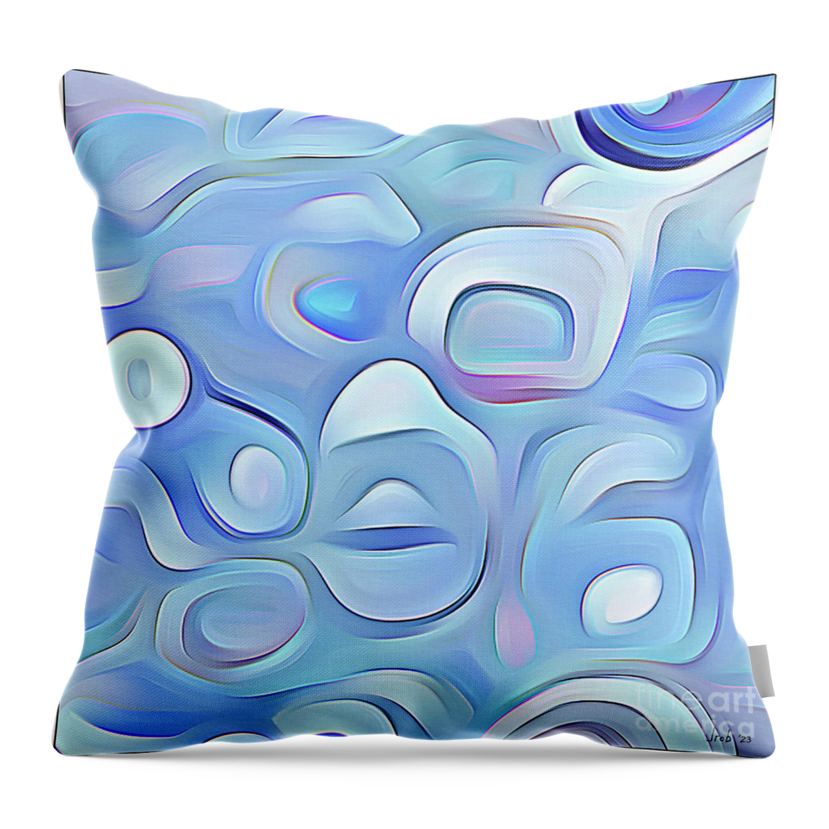 Jrob Abstract Throw Pillow featuring the digital art Late Afternoon Flurries by Jrob Abstract