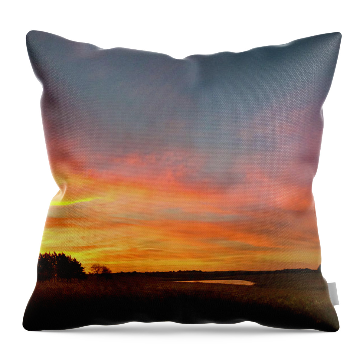 Sunrise Throw Pillow featuring the photograph Late October Sunrise by Rod Seel