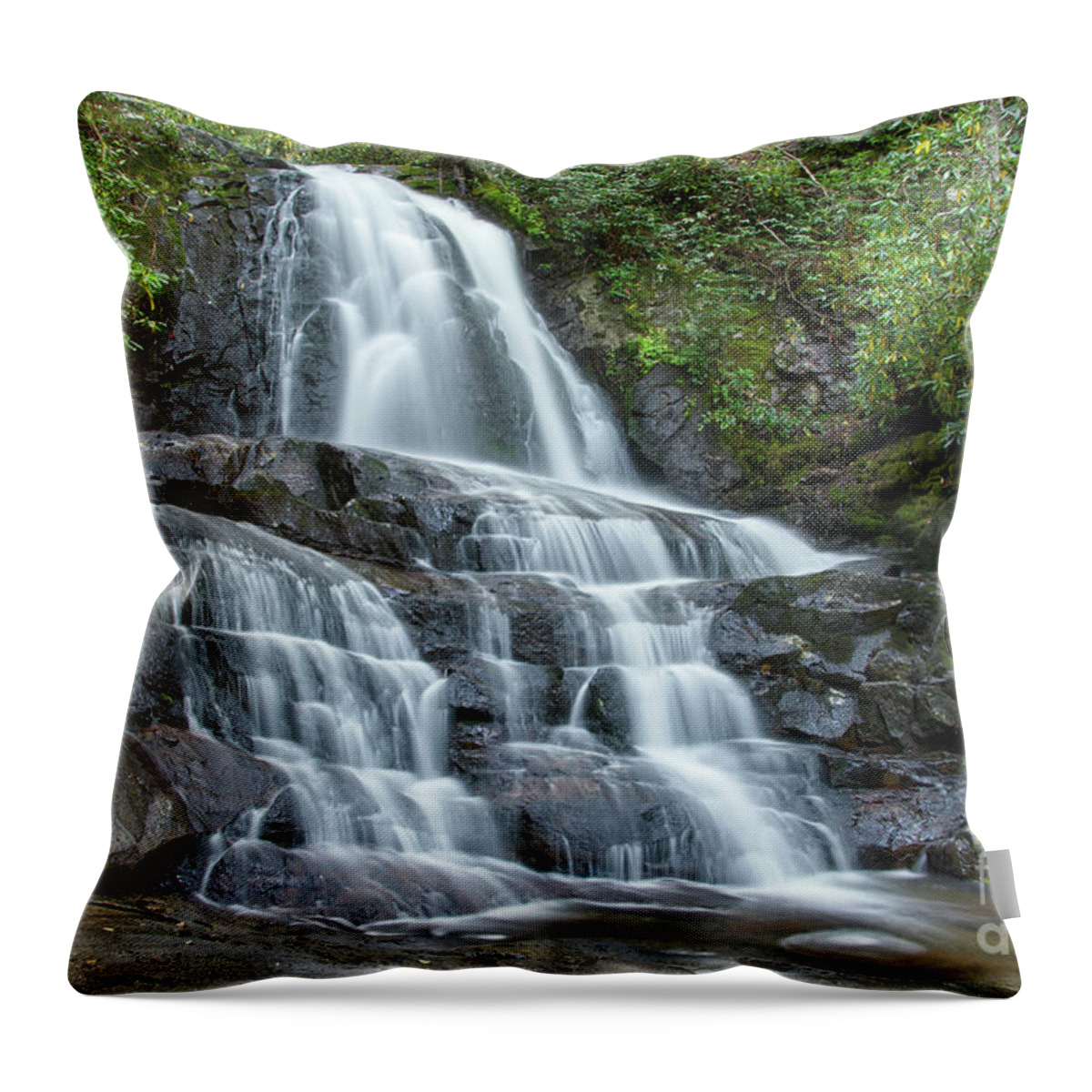 Laurel Falls Throw Pillow featuring the photograph Laurel Falls 15 by Phil Perkins
