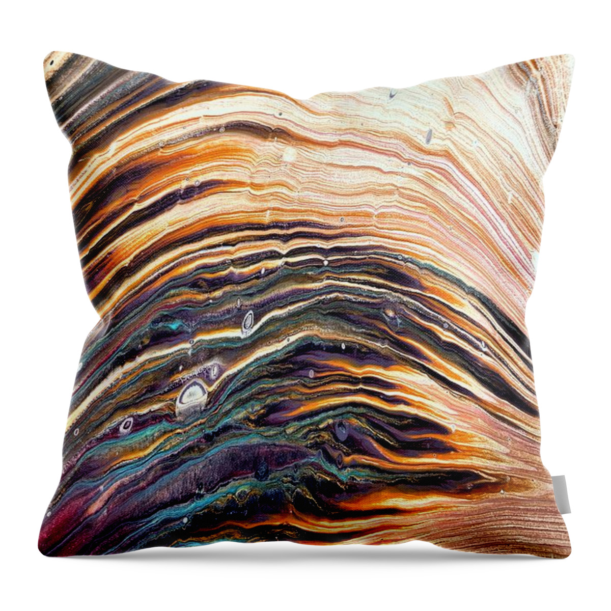 Abstract Throw Pillow featuring the painting Layers by Soraya Silvestri