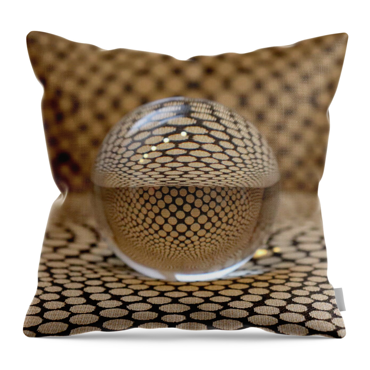 Lensball Throw Pillow featuring the photograph Lensball Chair Abstract by David T Wilkinson