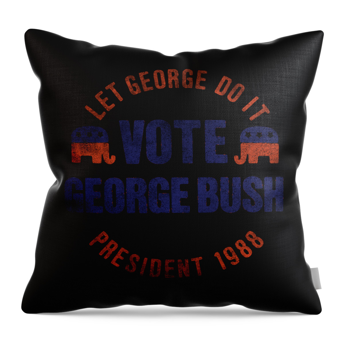 Funny Throw Pillow featuring the digital art Let George Do It 1988 Retro by Flippin Sweet Gear