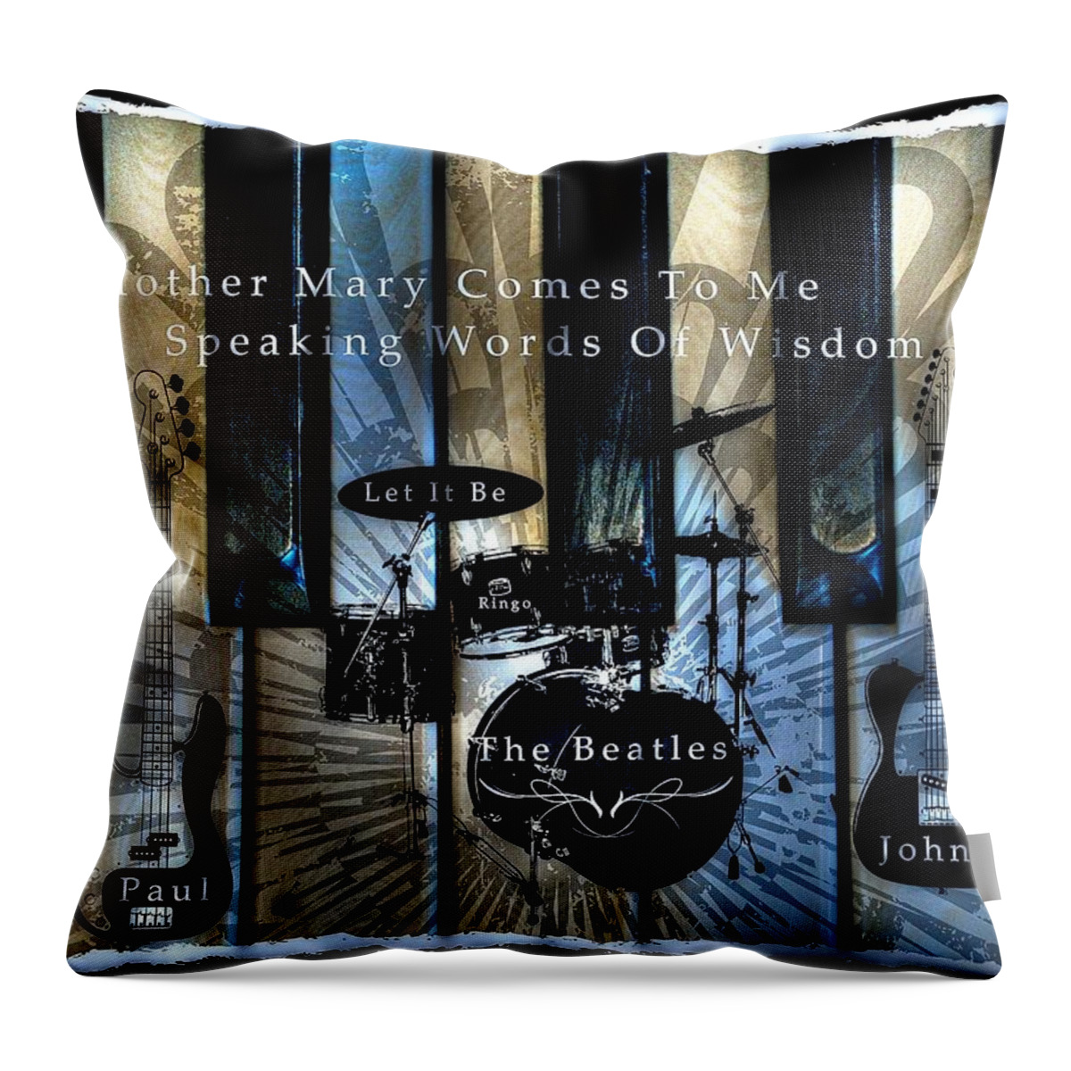 Classic Rock Throw Pillow featuring the digital art Let It Be by Michael Damiani