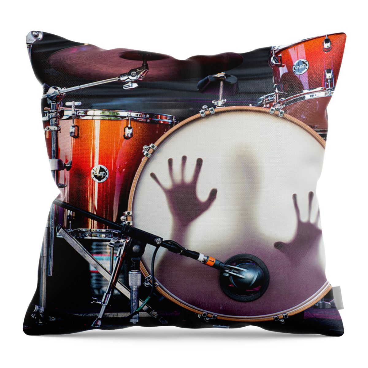 Drums Throw Pillow featuring the photograph Let the Music Set You Free 2 by Alex Lapidus