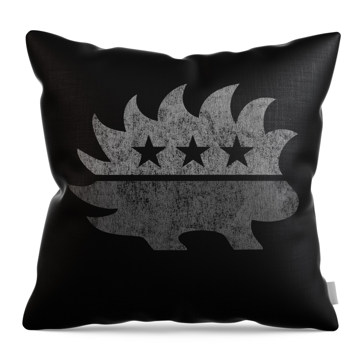 Libertarianism Throw Pillow featuring the digital art Libertarian Porcupine Greyed Out Tacti-Cool by Flippin Sweet Gear