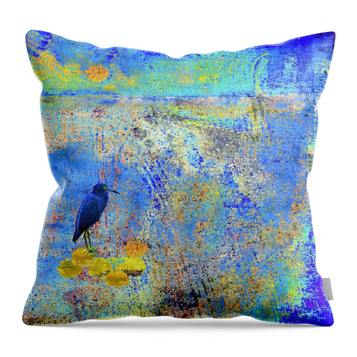 Abstract Throw Pillow featuring the mixed media Life in the Tropics by Sharon Williams Eng