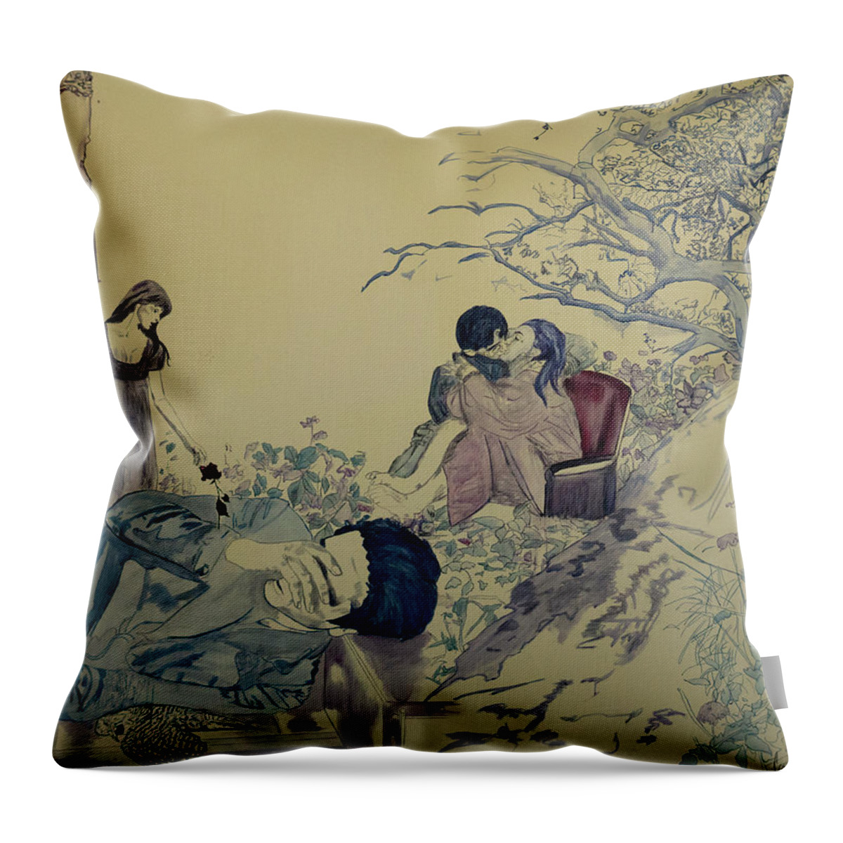 Girls Throw Pillow featuring the painting Life is but a Vapor by Cecilie Rose