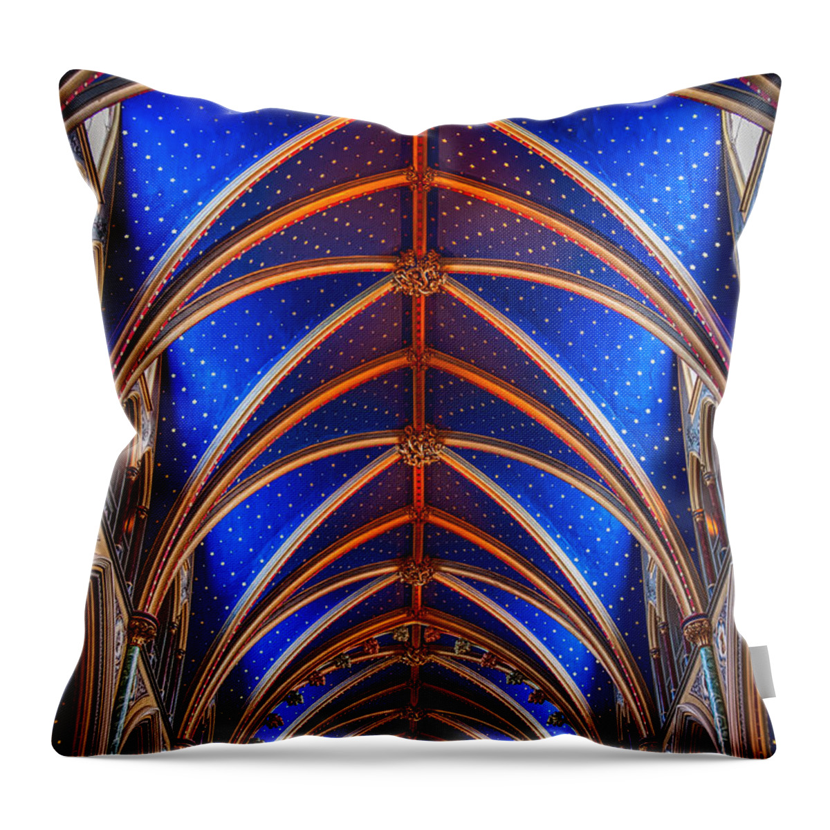 Gothic Architecture Throw Pillow featuring the photograph Light at the end by Tatiana Travelways