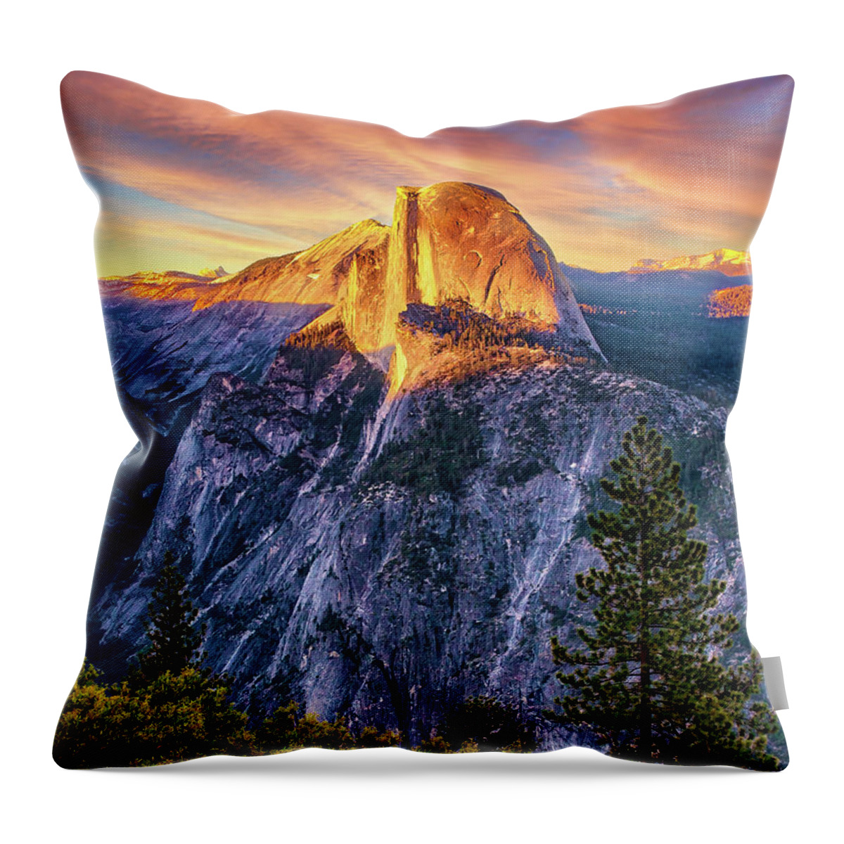 California Throw Pillow featuring the photograph Light on the Mountain by Dan Carmichael