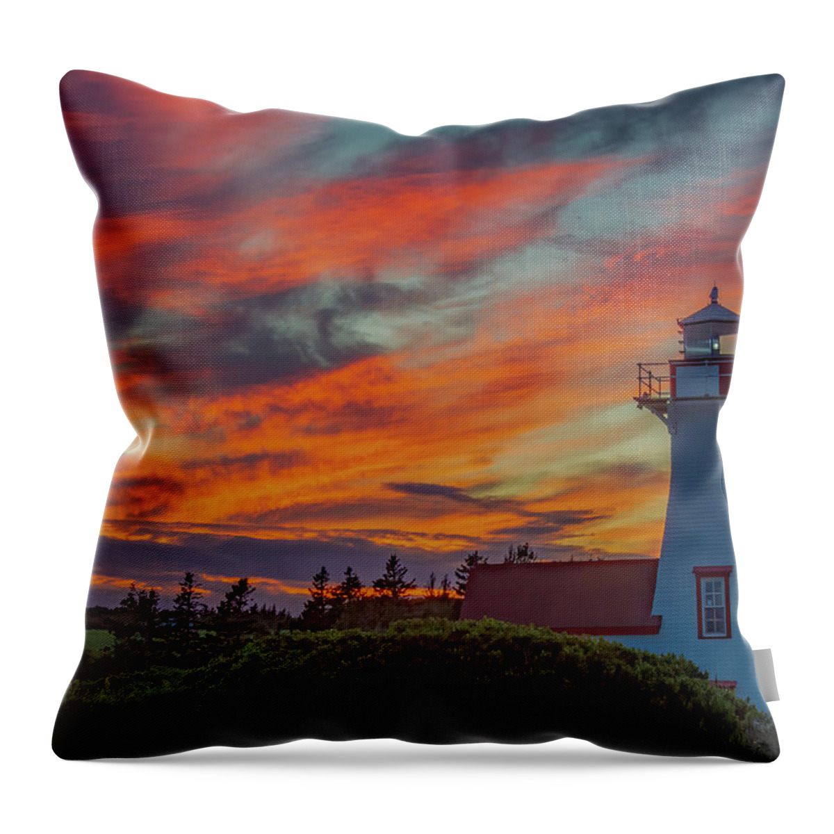  Throw Pillow featuring the photograph Light Show at New London by Marcy Wielfaert