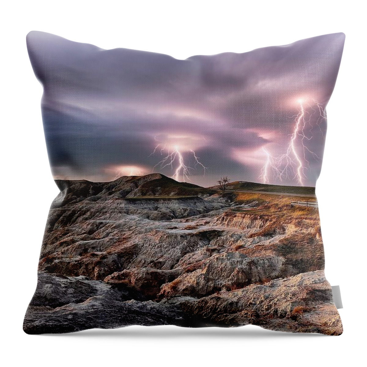 Lightning Throw Pillow featuring the photograph Lightning Strikes by Carolyn Mickulas