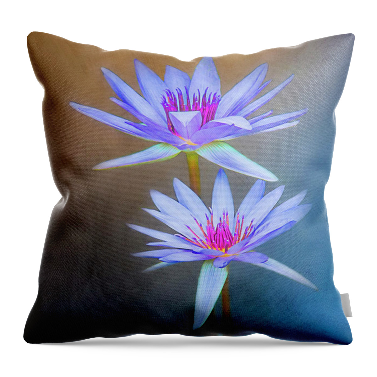 Lily Throw Pillow featuring the photograph Lily Blues by Karen Sirnick