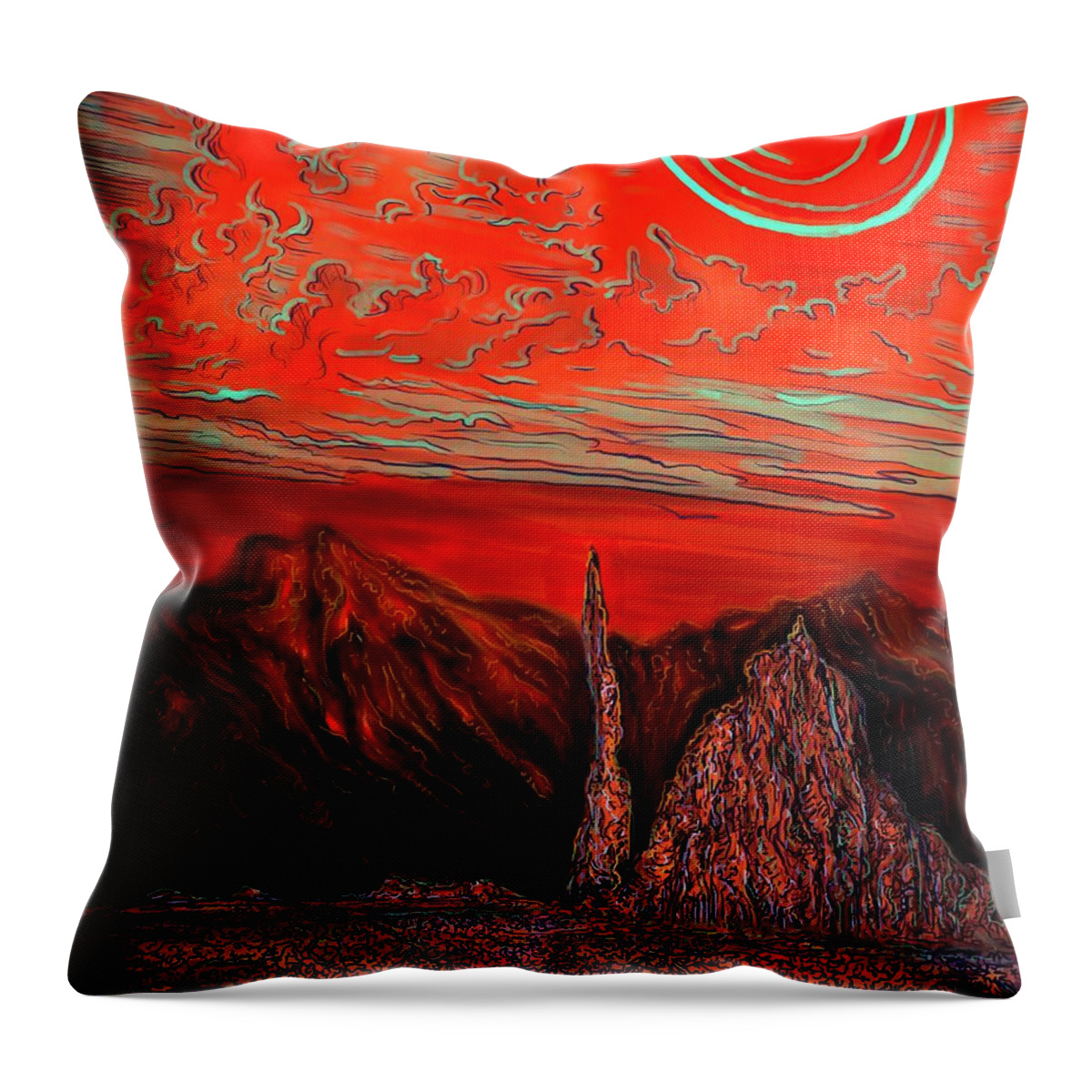 Landscape Throw Pillow featuring the digital art Liminal by Angela Weddle
