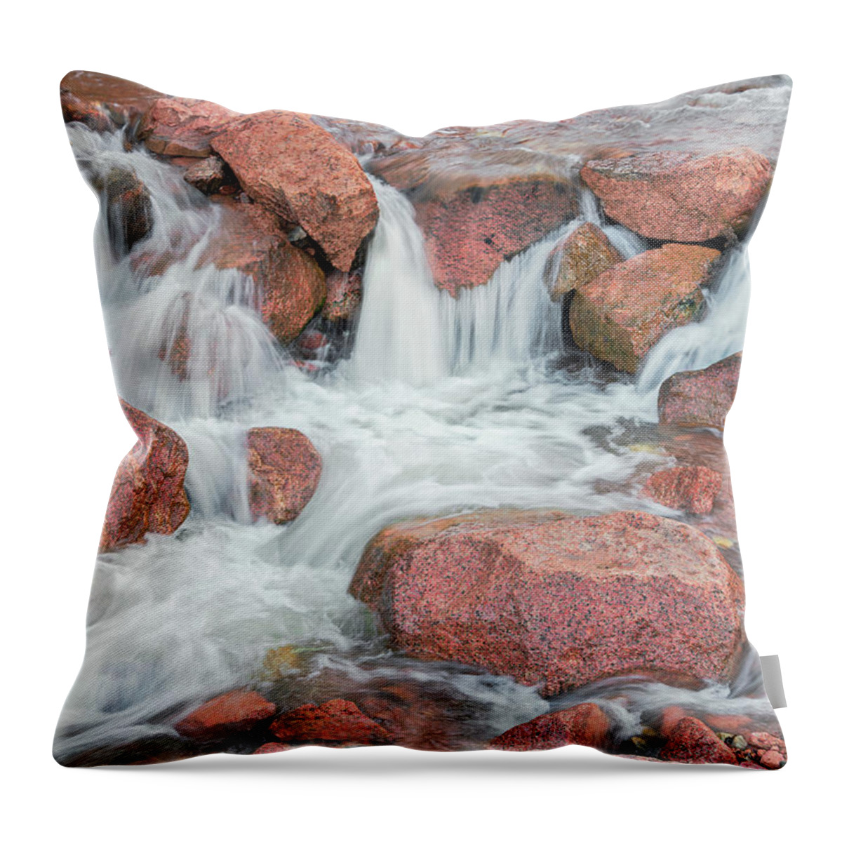 Fountain Creek Throw Pillow featuring the photograph Limpid Liquid, Empty Your Mind, Be Formless And Shapeless Like Water. by Bijan Pirnia