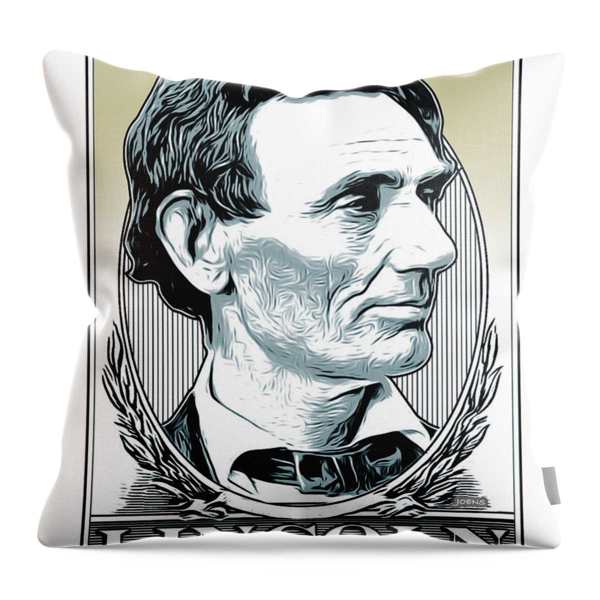 Digital Throw Pillow featuring the digital art Lincoln Poster by Greg Joens