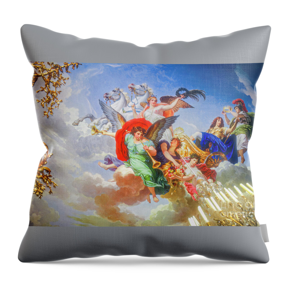 Linderhof Castle Throw Pillow featuring the photograph Linderhof Ceiling by Bob Phillips