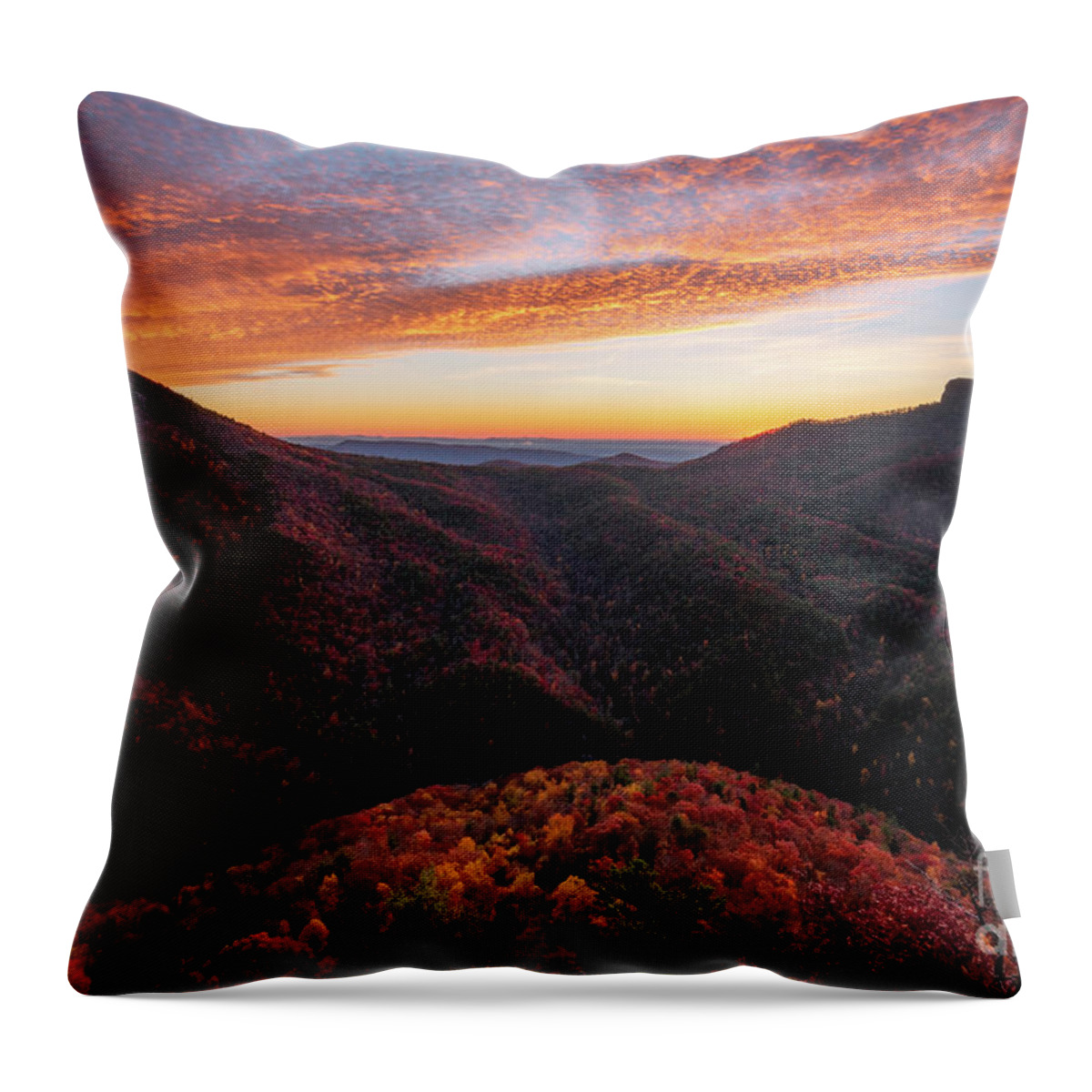 Linville Gorge Throw Pillow featuring the photograph Linville Gorge by Anthony Heflin