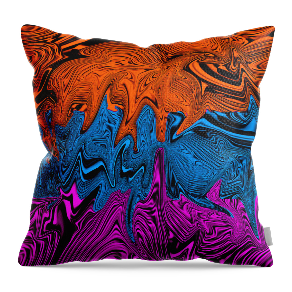 Abstract Art Throw Pillow featuring the digital art Liquid Flows by Ronald Mills