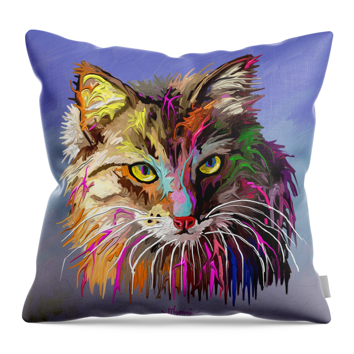 Love Throw Pillow featuring the painting Little Lion by Anthony Mwangi