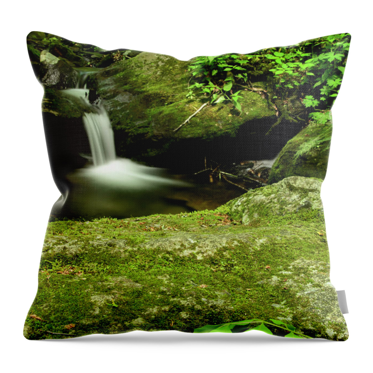 Blue Ridge Mountains Throw Pillow featuring the photograph Little Waterfall by Melissa Southern