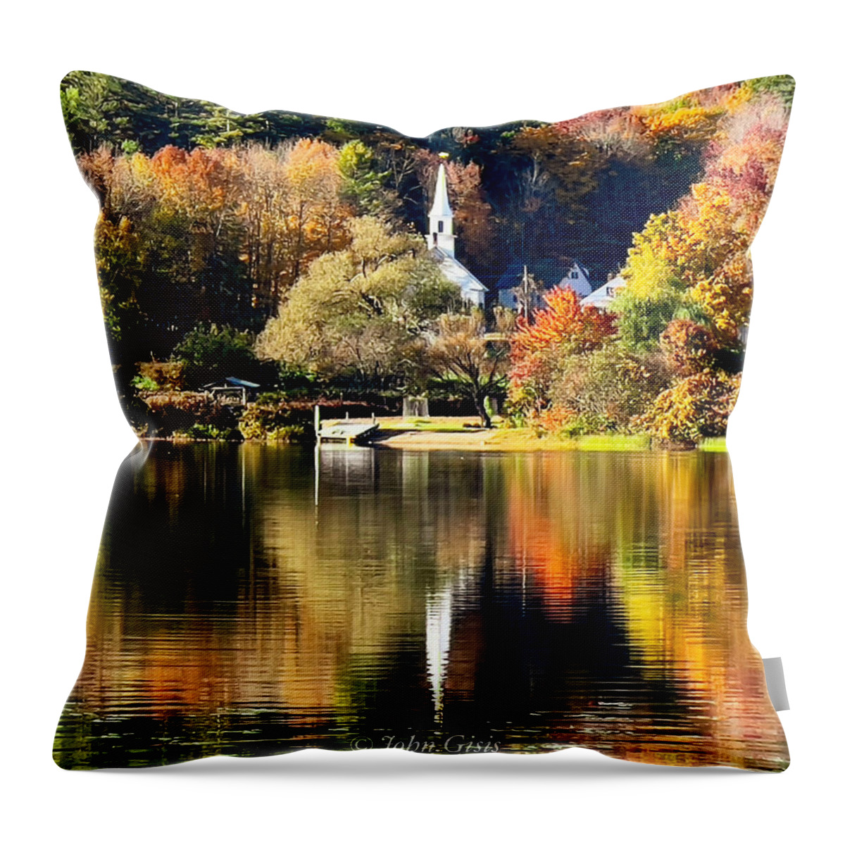 Throw Pillow featuring the photograph Little White Church by John Gisis