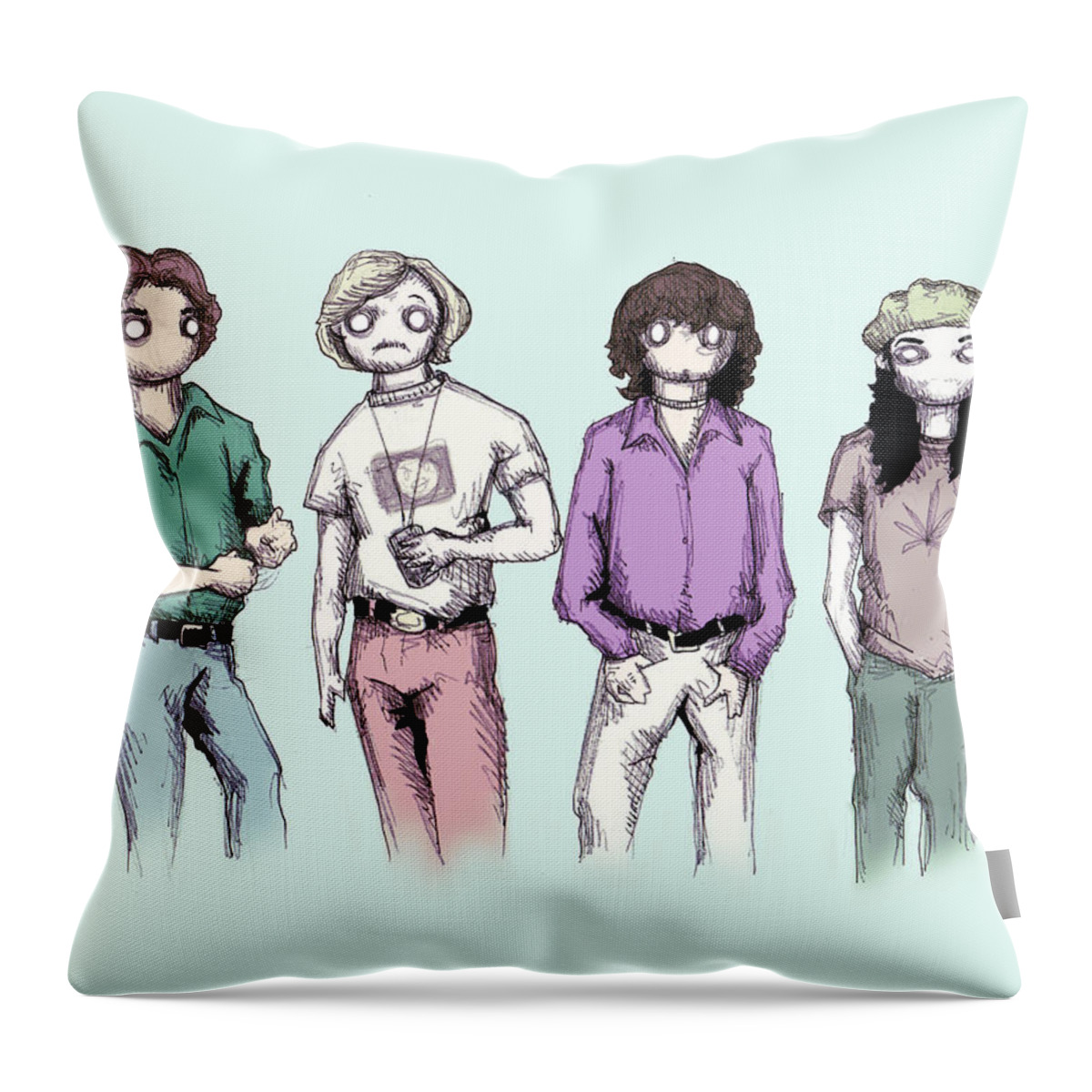Dazed Throw Pillow featuring the drawing Livin by Ludwig Van Bacon