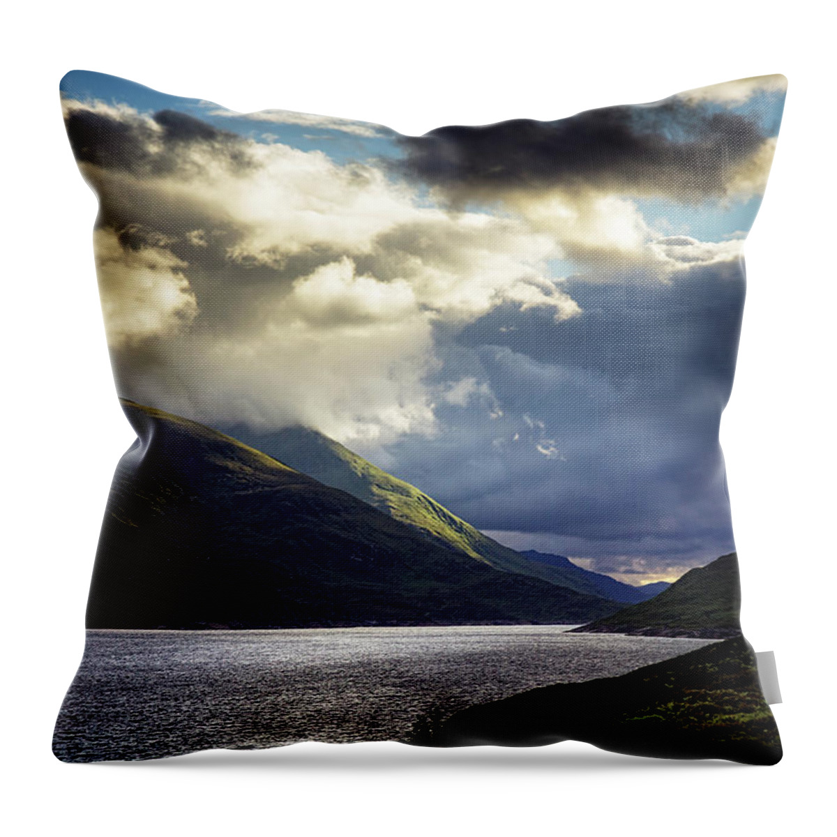 Loch Mullardoch Throw Pillow featuring the photograph Loch Mullardoch Scotland by Ian Good